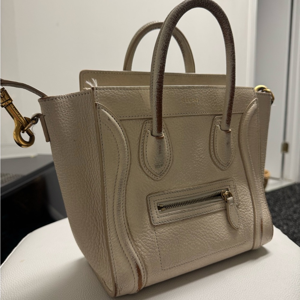 CELINE | Goatskin Nano Luggage White *read description* - Picture 4 of 11